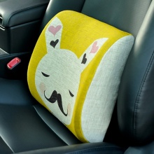 動物印花汽車腰靠墊記憶棉 車用腰枕可愛卡通公仔批發(fā)定制