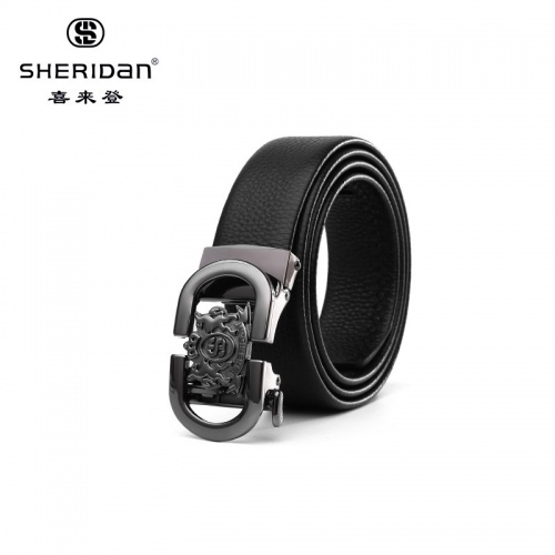 SHERIDAN 喜來登 男真皮自動(dòng)扣商務(wù)正裝腰帶休閑牛皮青年男士正品褲帶NL180354S