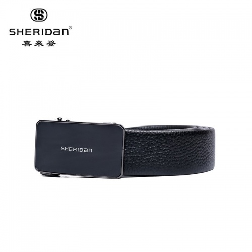 SHERIDAN 喜來登 皮帶男真皮自動(dòng)扣商務(wù)正裝腰帶休閑牛皮男士褲帶NL180959S 黑色
