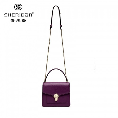 SHERIDAN 喜來登 新款時(shí)尚鏈條小方包百搭斜跨包女士手提包女士方包NL181136S 紫色