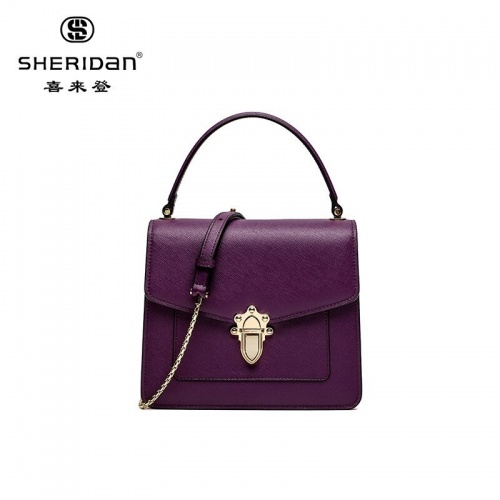 SHERIDAN 喜來登 新款時(shí)尚鏈條小方包百搭斜跨包女士手提包女士方包NL181136S 紫色