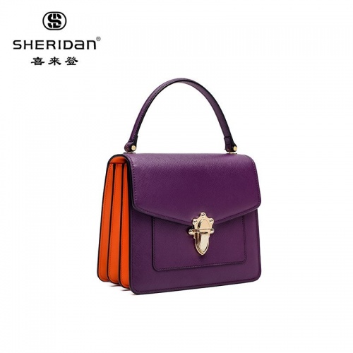 SHERIDAN 喜來登 新款時(shí)尚鏈條小方包百搭斜跨包女士手提包女士方包NL181136S 紫色