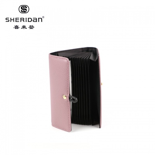 SHERID AN 喜來登 喜來登卡包男長(zhǎng)款多卡位零錢包卡片包大容量時(shí)尚卡夾卡套NL171021S 粉色
